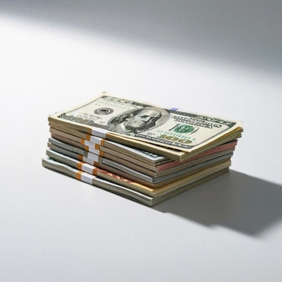 Stack of various international fiat currency banknotes on a clean surface, symbolizing stability and global reach