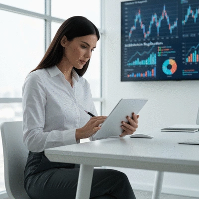 Person reviewing stablecoin regulations on a digital tablet